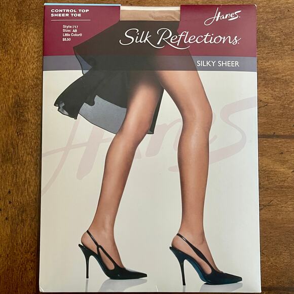 Hanes Silk Reflections Pantyhose Silky Sheer Size: AB, Color:  Brown C-8 - Picture 1 of 11